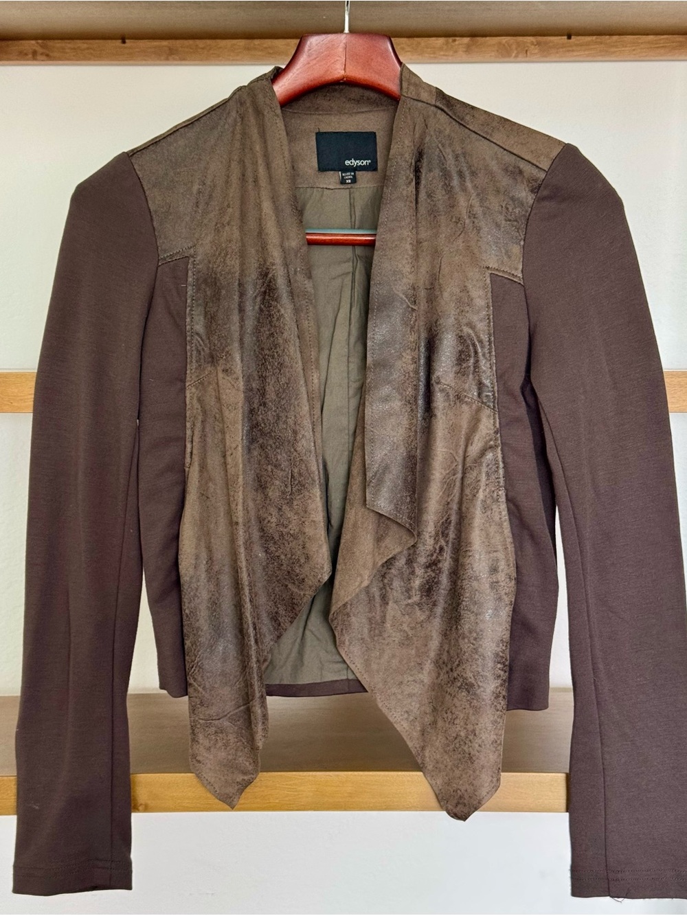 Dyson Women's Brown Draped Open-Front Blazer
